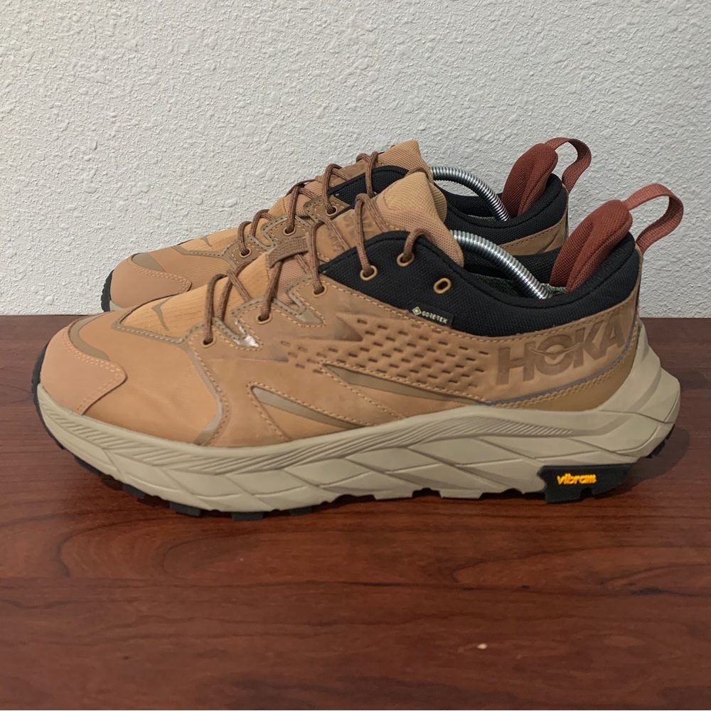 Hoka One One Mens Size 12D Anacapa Low GTX Tigers Eye Shoes Brown Vibram